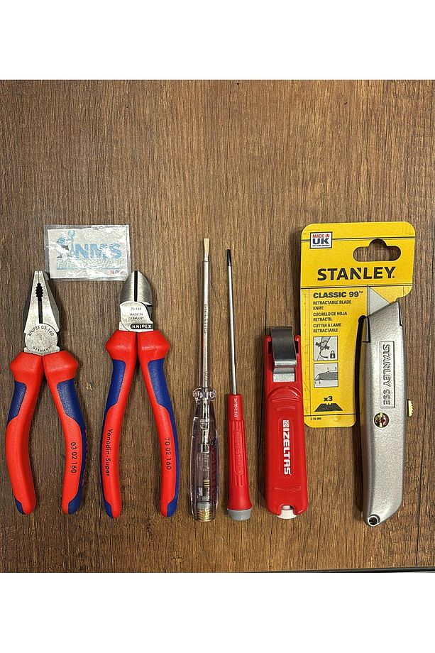6 Parça Tam Profesyonel Usta Seti. 160 Mm Pense, 160 Mm Yan Keski, İzeltaş Set NMS HIRDAVAT - 1