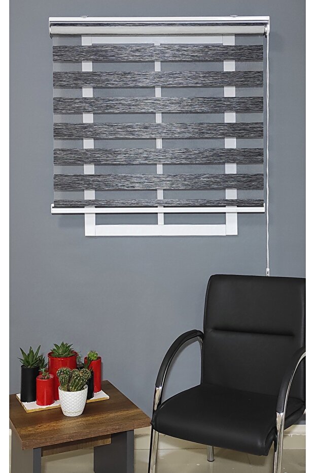 Siyah Bambu Zebra Perde R-11 - 3