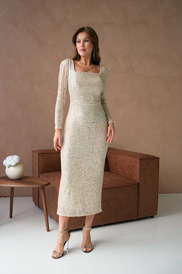 Abiye Pullu Elbise - 1