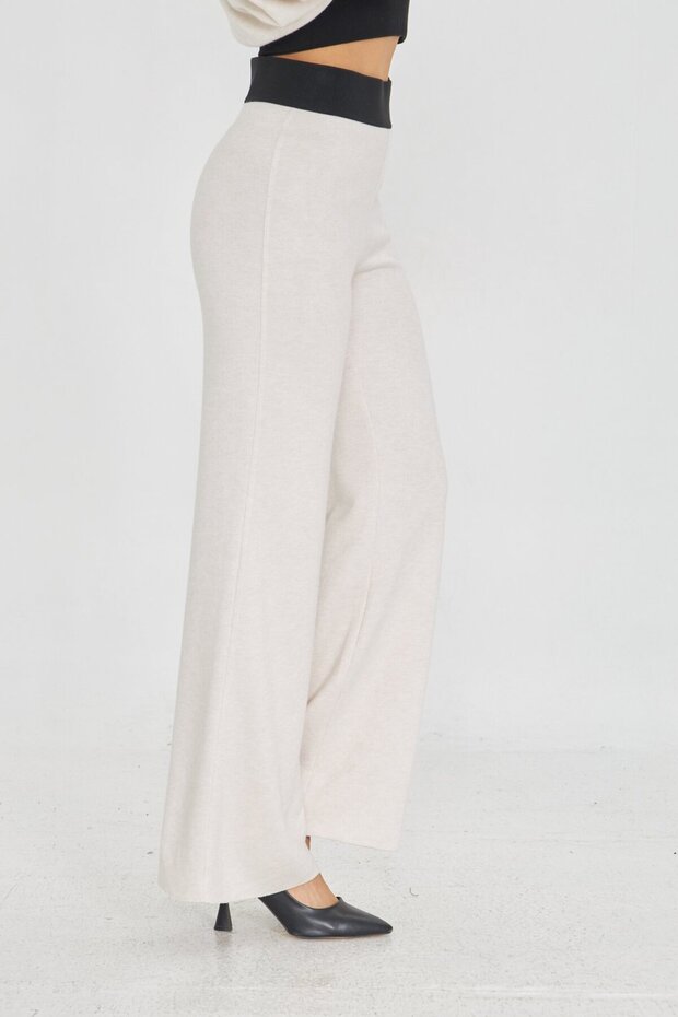 İSPANYOL PAÇA BEJ TRİKO PANTOLON - 5