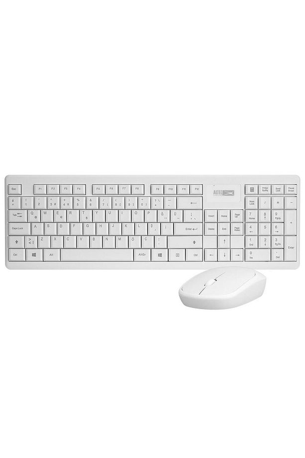 Albc6314 Beyaz 2.4ghz 1200dpı Mouse Türkçe Q Kablosuz Klavye Mouse Set - 1