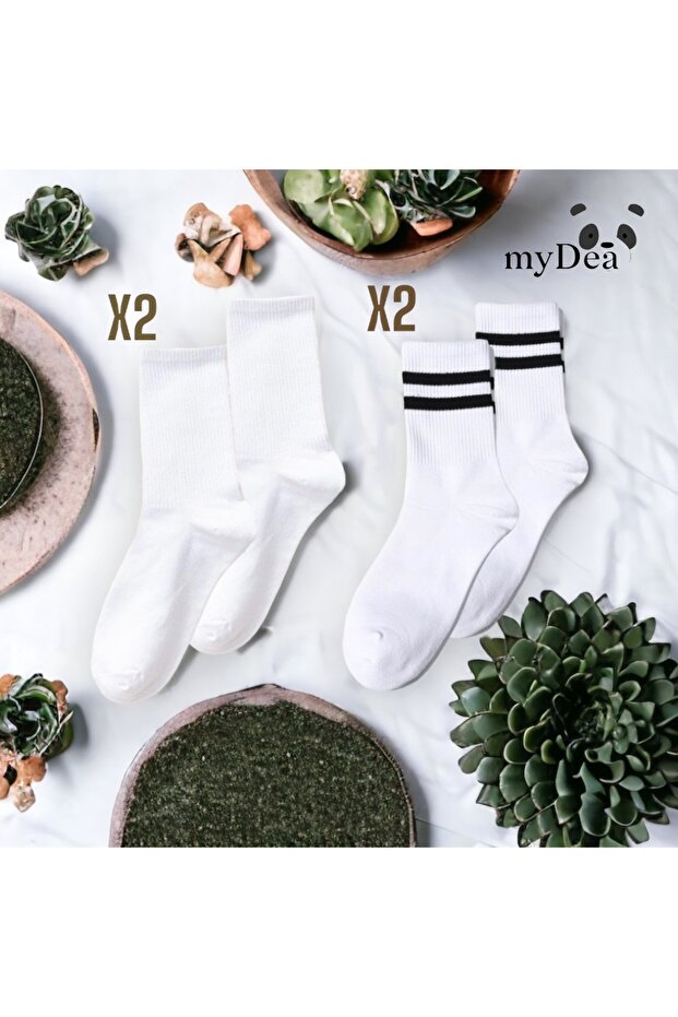 4 Pairs Unisex College Socks Sports Socks