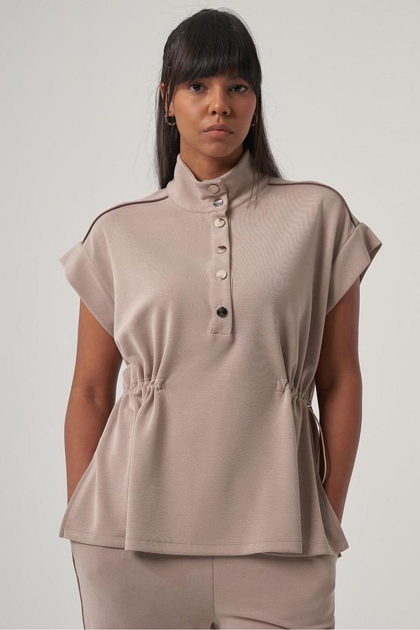 DERA bej tex modal kumaş sweatshirt - 1