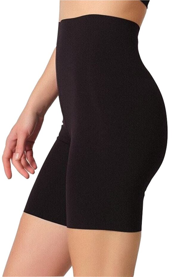 Black Laser Cut No Trace High Waist Long Leg Gathering Women's Boxer Corset