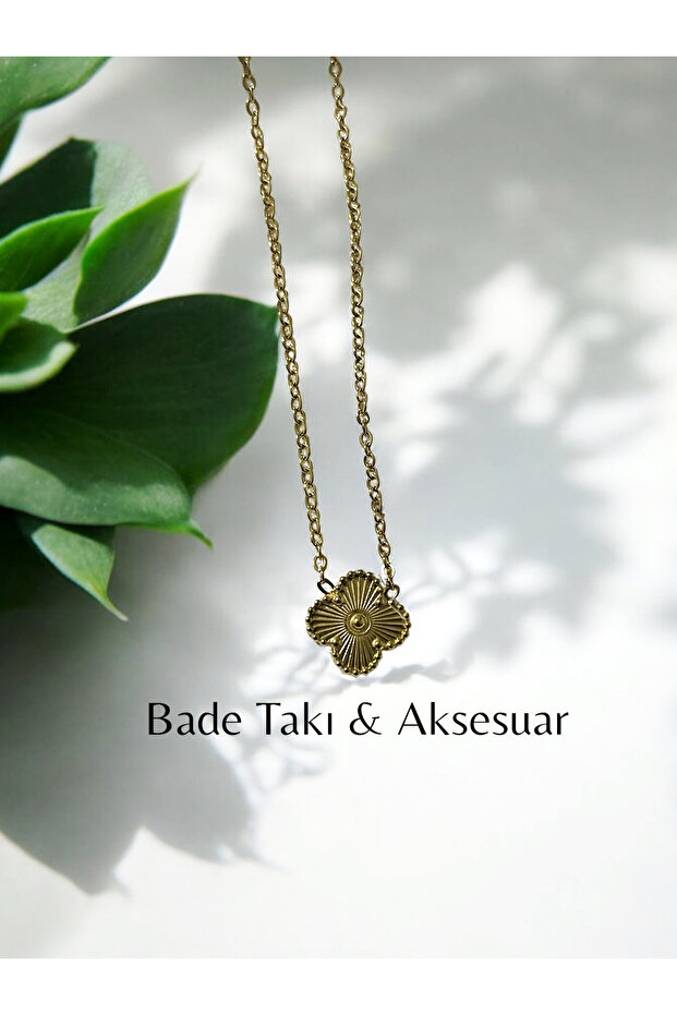 Marka Model Tekli Yonca Çelik Kolye - 1