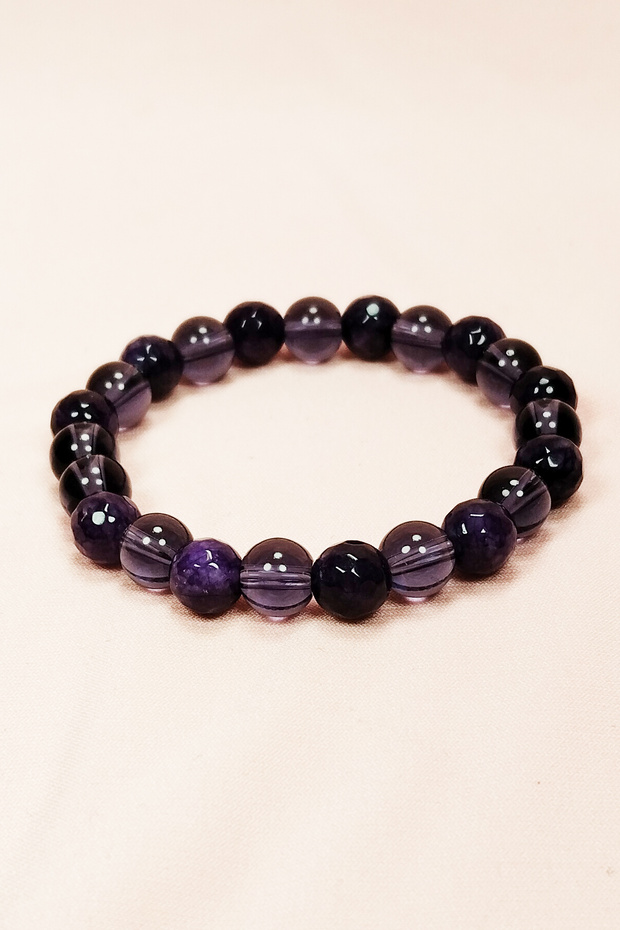 Natural Stone Bracelet Boxed Purple