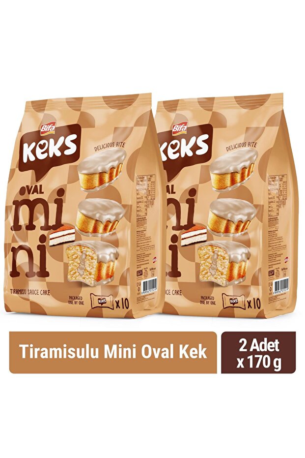 BİFA KEKS Mini Oval Kek Tiramisulu 170 gr x 2 Adet