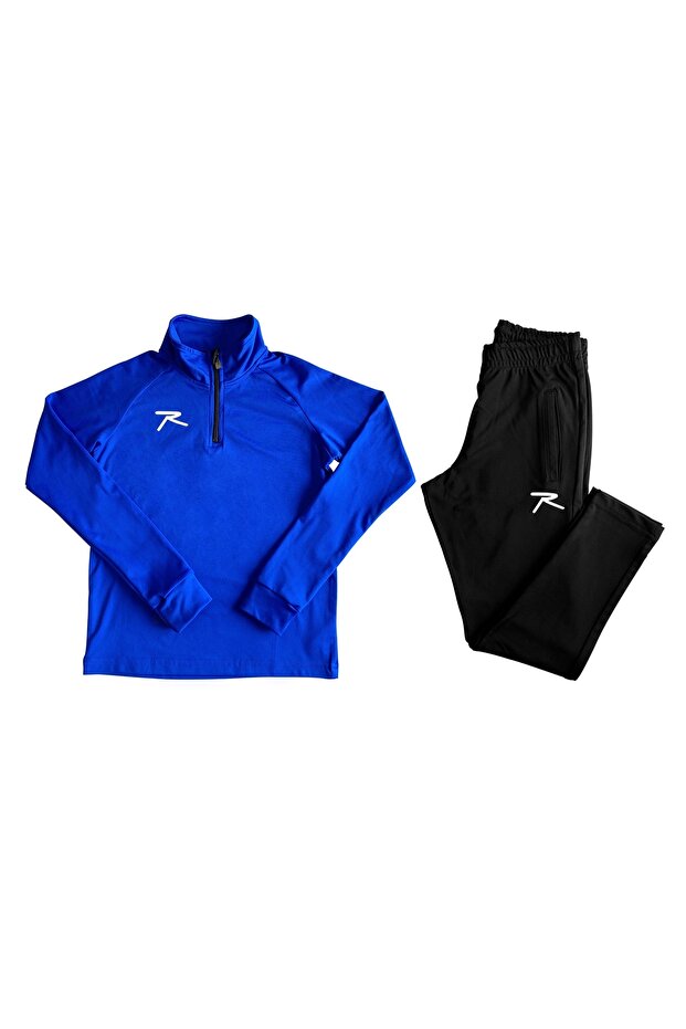 Children's Half Zipper Tracksuit Puer Cobalt Blue