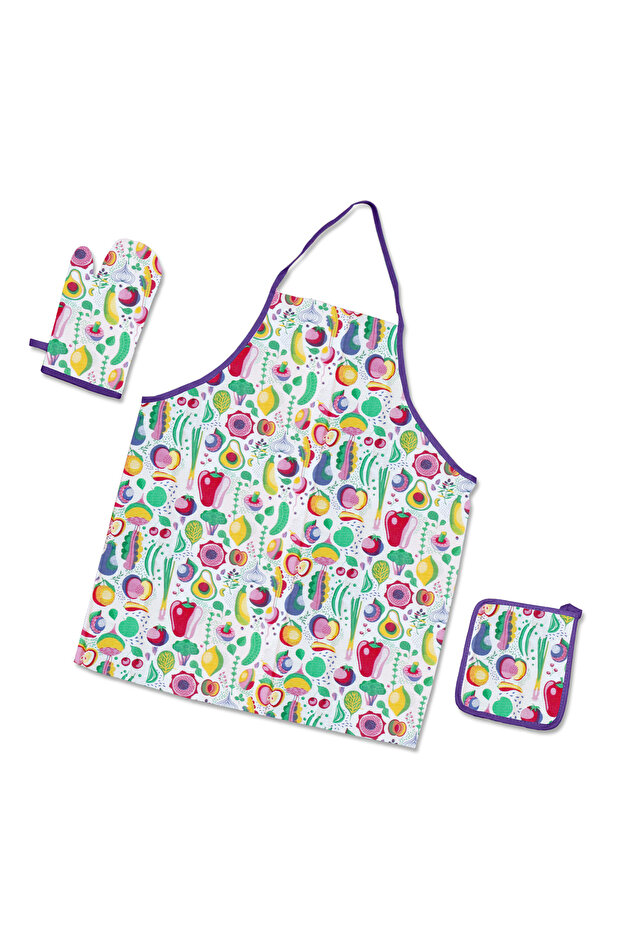 3-Piece Kitchen Apron Set - Multi-Functional Kitchen Essentials for Stylish and Safe Cooking