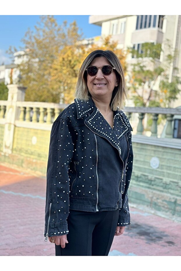 İNCİLİ KOT CEKET - 2