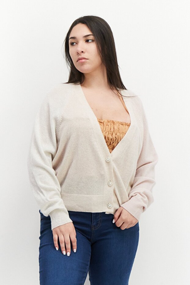Women V-Neck Long Sleeve Knitted Cardigans, Multicolor