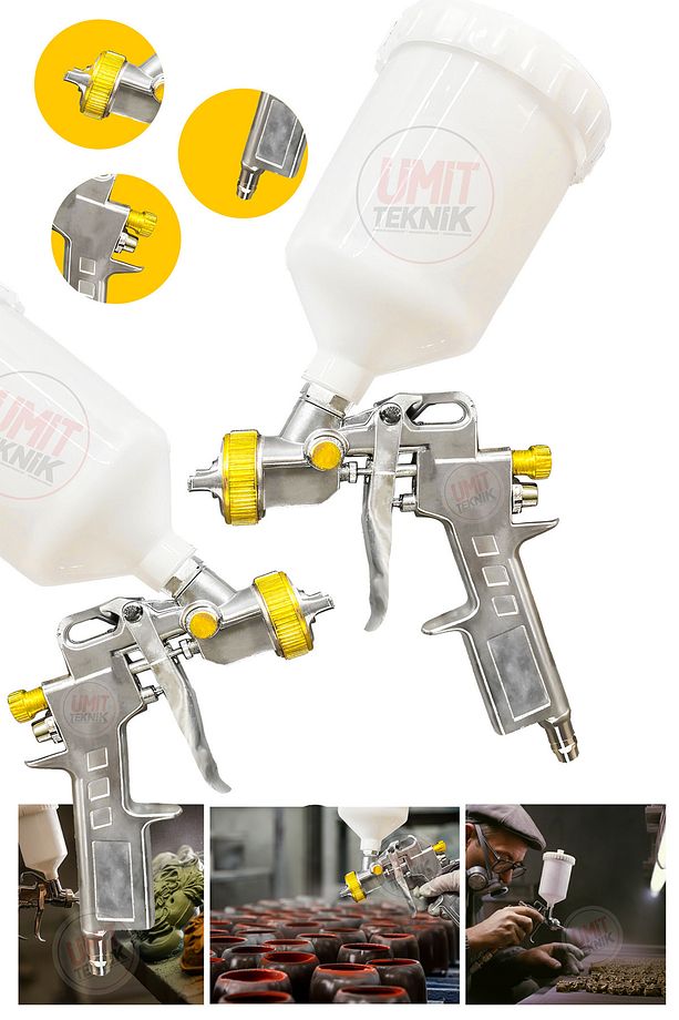 Üstten Depolu Profesyonel 600 Cc Boya Sprey Tabancası - 4