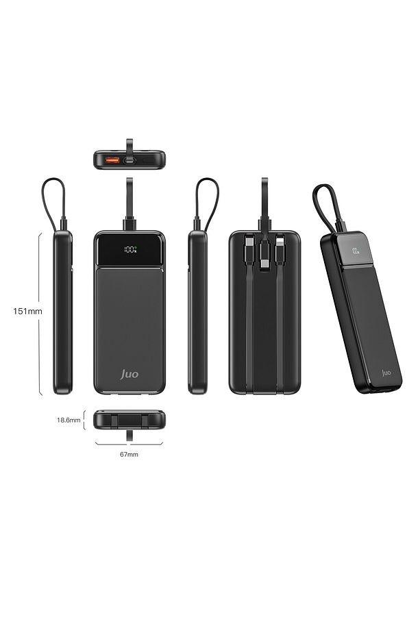 10000 Mah 22.5w Led Ekranlı Lightning Ve Type-c Kablolu Powerbank Taşınabilir Hızlı Şarj Cihazı - 5