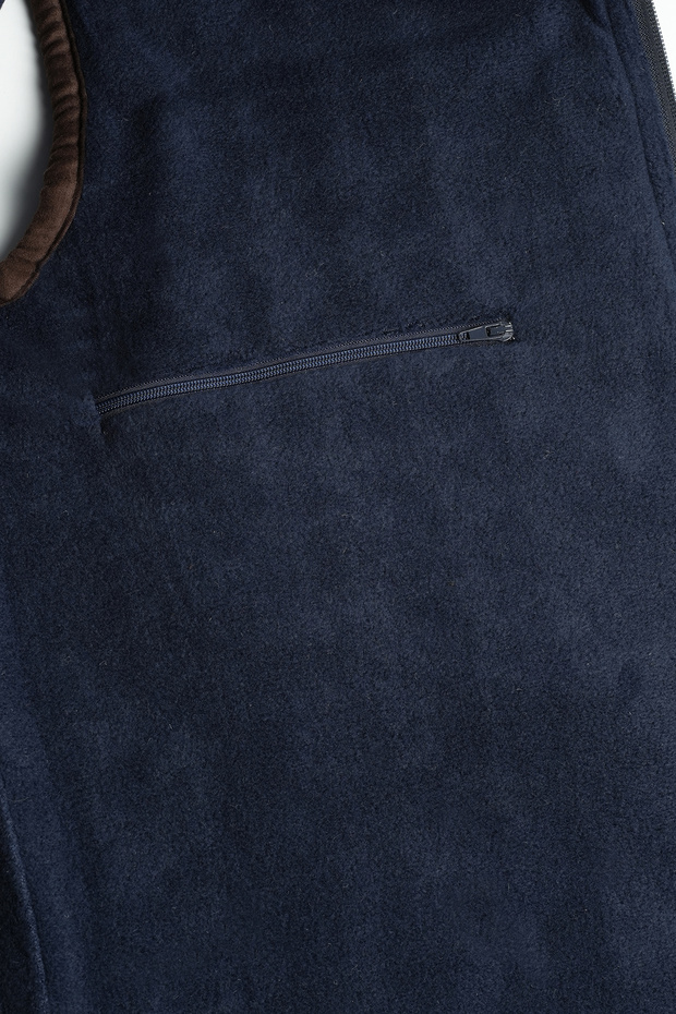 LACİVERT BİYELİ KAPİTONE YELEK - 6