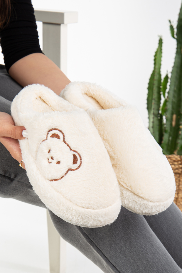 Unisex Cute Teddy Bear Comfortable Indoor Non-Slip High Sole House Slippers