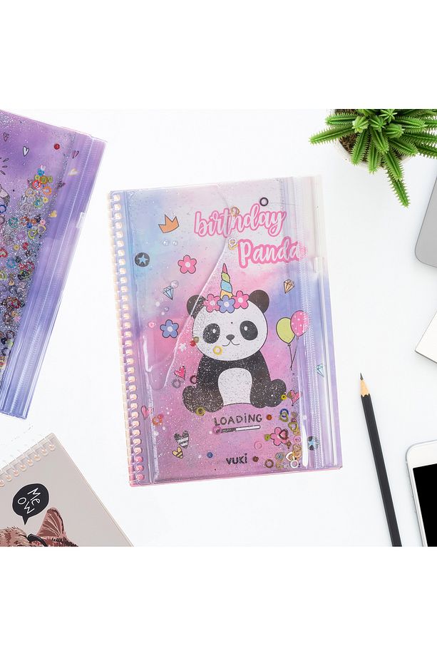 Panda Simli ve Sulu Kapaklı Kalem Kutulu A5 Defter - 5