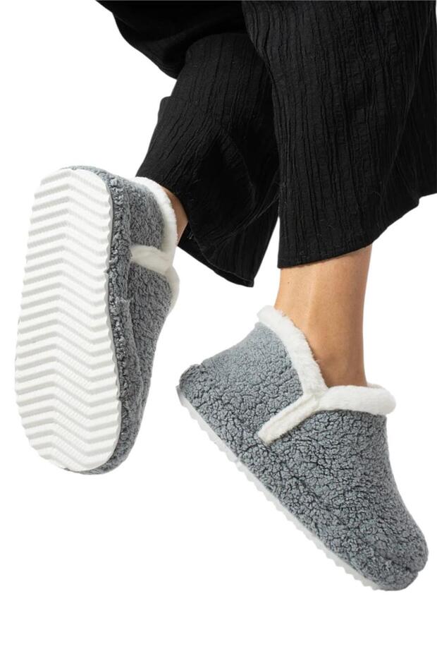 Kadın Panduf | Ev Botu | Ev Ayakkabısı Eva Kalın Hafif Kaymaz Taban GRİ - 1