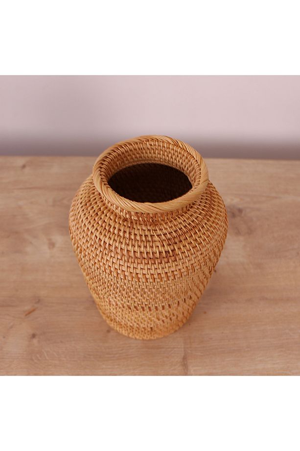 Zeyla El Yapımı Rattan Mini Vazo & Çiçeklik (16x20cm) - 4