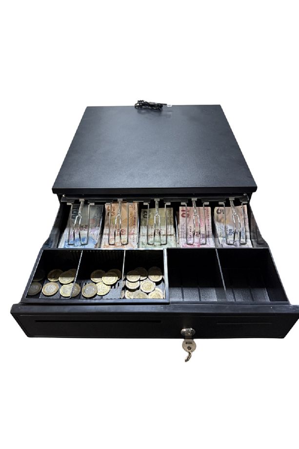 Para Çekmecesi Büyük Boy Elektronik Sistem 5 Adet Banknot 5 Adet Madeni Para Gözlü - 1