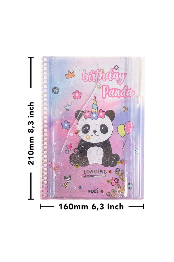 Panda Simli ve Sulu Kapaklı Kalem Kutulu A5 Defter - 6