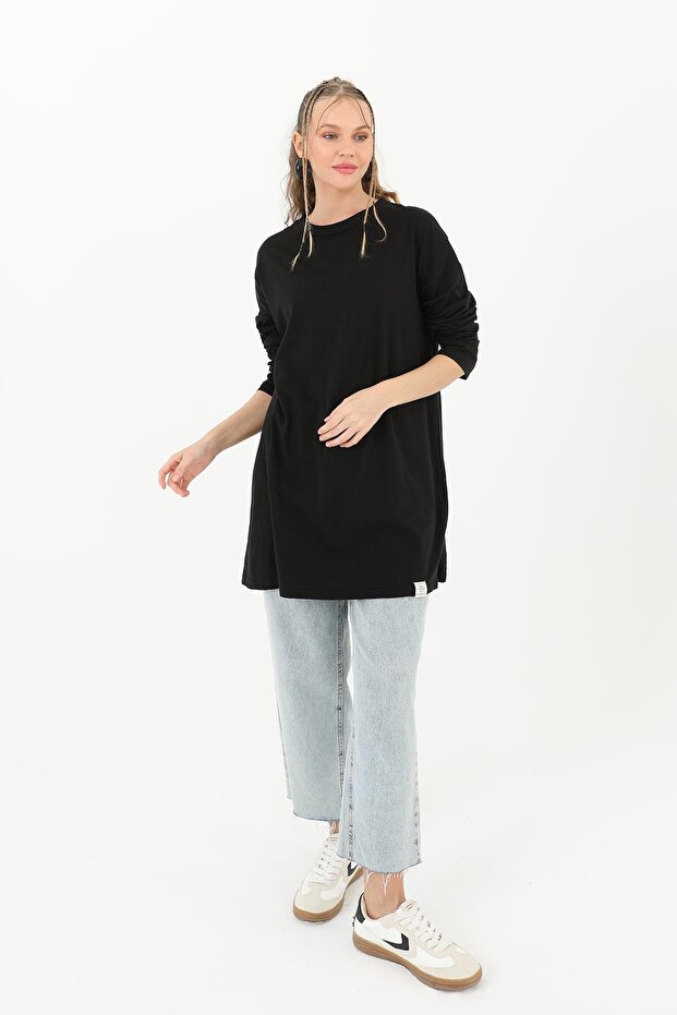 Kadın Basic Tunik - 30726TUN - BLACK - 1