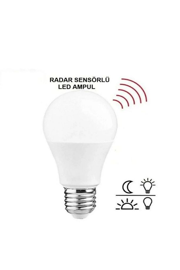 10 Watt Radar Sensörlü Led Ampul Gece Gündüz Ve Hareket Sensörlü Lamba Yüksek Lümen 6500K Beyaz Işık - 2