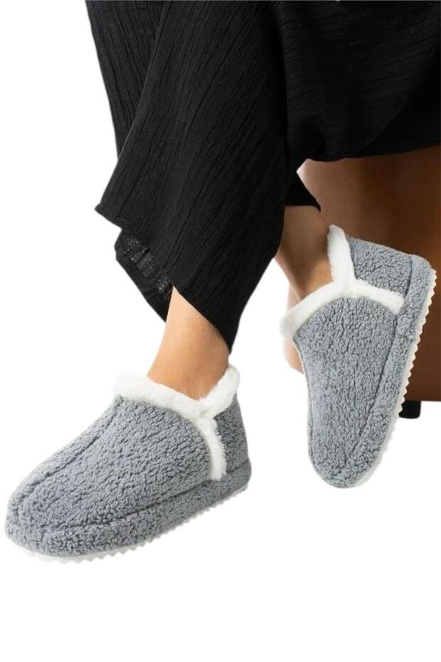 Kadın Panduf | Ev Botu | Ev Ayakkabısı Eva Kalın Hafif Kaymaz Taban GRİ - 2