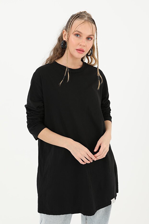 Kadın Basic Tunik - 30726TUN - BLACK - 5