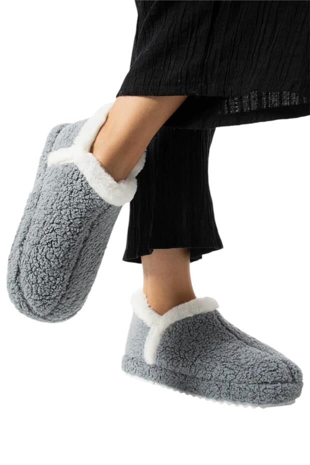 Kadın Panduf | Ev Botu | Ev Ayakkabısı Eva Kalın Hafif Kaymaz Taban GRİ - 3