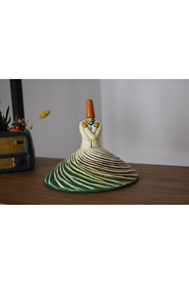 Tamamen  EL Yapımı Seramik Semazen Biblo Şeb-i Aruz Semazen Sufi Mevlana Dekoratif Biblo Semazen - 6