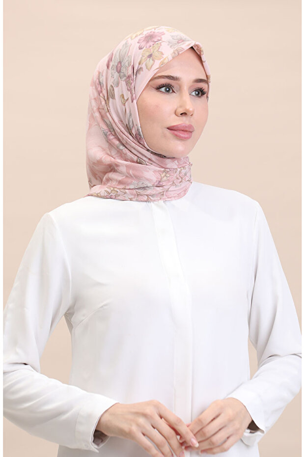 وشاح منقوش باللون الوردي - CVS-08 - 1