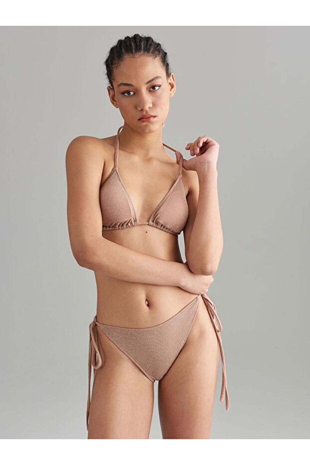 طقم بيكيني مثلث - برونزي، بني - 1