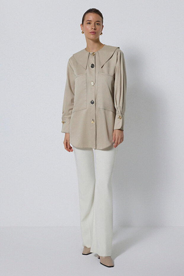 KONTRASZT VARRÁSÚ, SZÉLES ZSEBE ING - 1