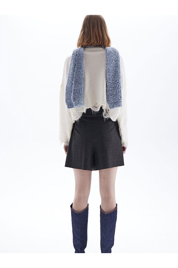 Triko Atkı - Mavi - 4