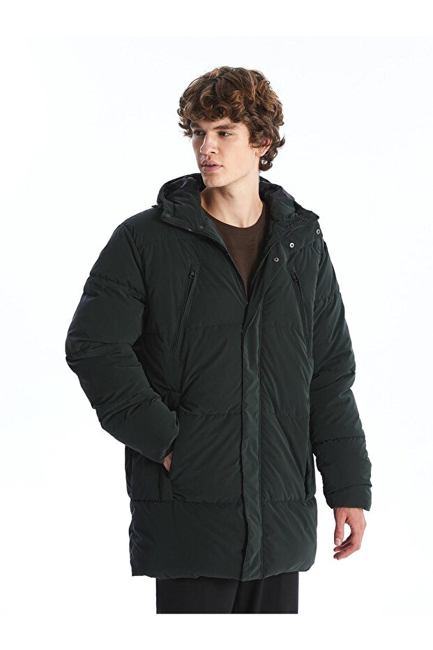 Xside Comfortable Fit Hooded Men's Coat (W4)