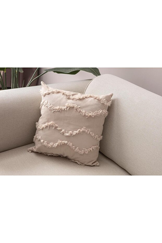 Püskül Dalgalı Kırlent Kılıfı 2'li - 5