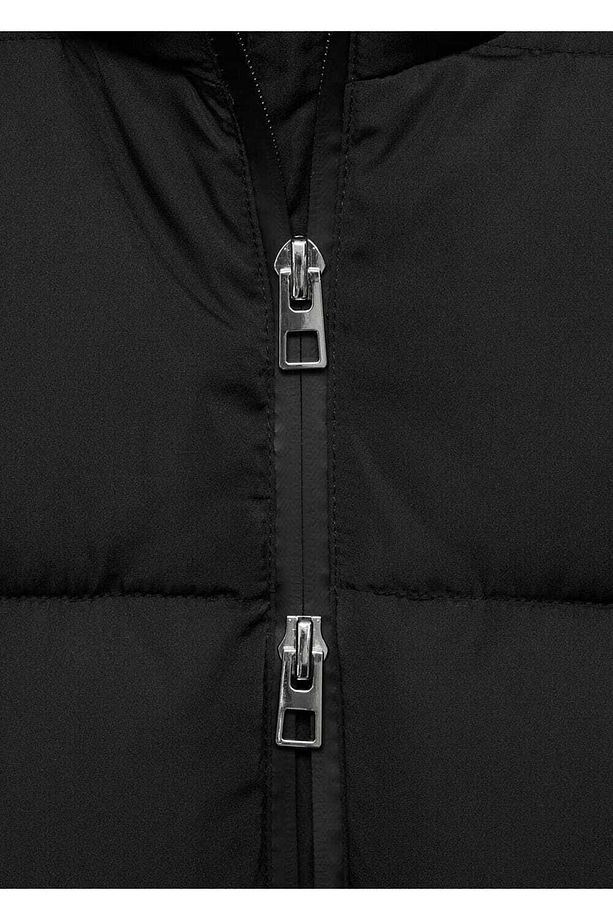 Kapüşonlu Kapitone Midi Anorak - 7