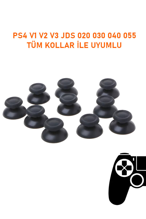 PS4 V1 V2 Tüm Kollar İle Uyumlu Analog Topuz Başlık Gri Renk Kaliteli Ürün Kol Tamir (1 Adet) - 3
