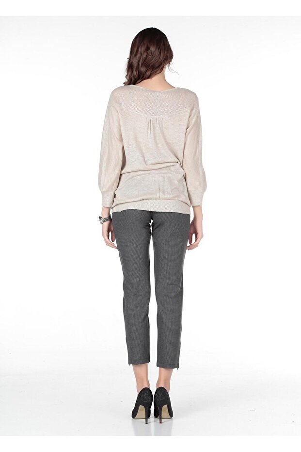 Hamile Bluz Yaka Şeritli Model BEJ - 4