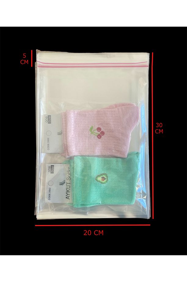 100 Adet 20x30 Cm Bantlı Şeffaf Opp Jelatin Poşet ( 20x25 5) - 3