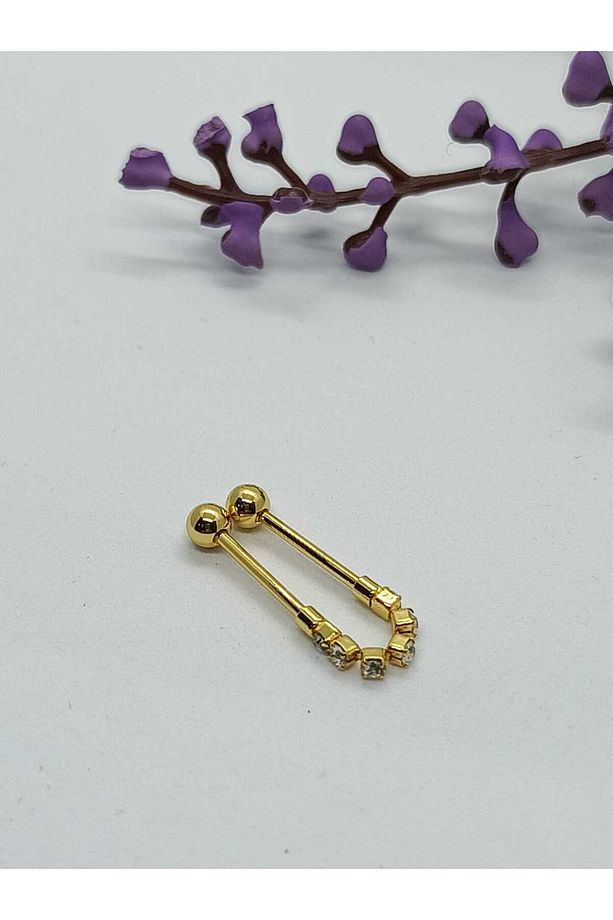 Su Taşı Zincir Altın Köprü Helix Conch Piercing - 2