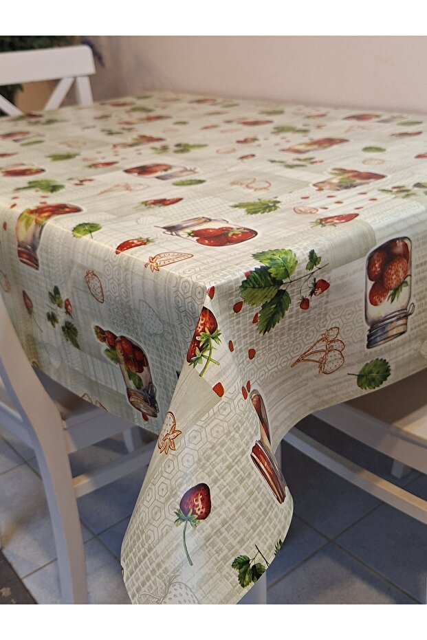 Fiber Pvc Oilcloth - Patterned Erasable Tablecloth (Green)