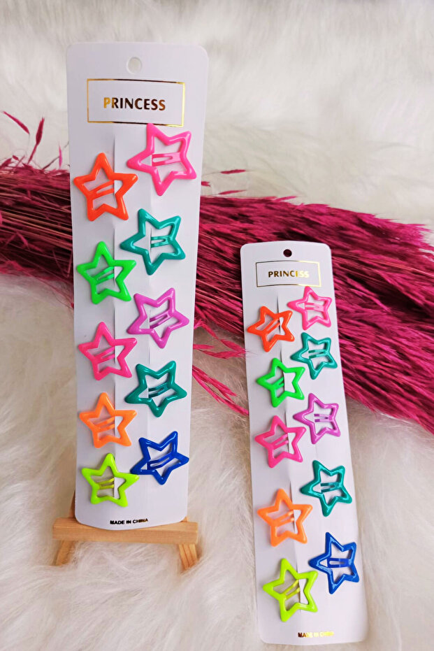 Neon Colors Trend Star Snap Buckle 10 Pieces
