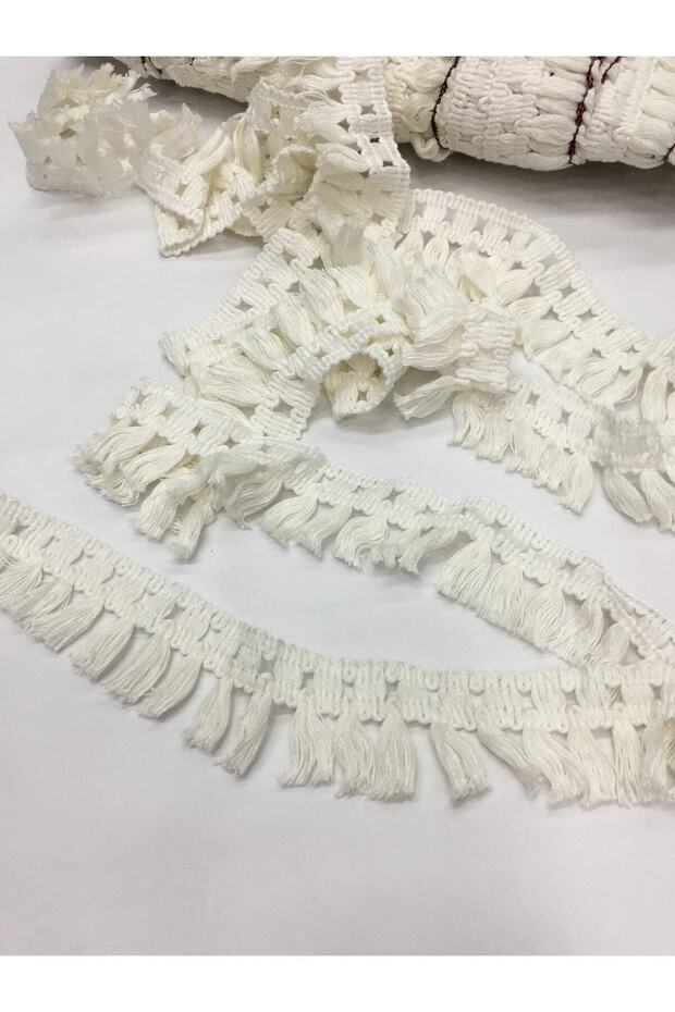 Cotton Tassel Thick Ribbon White (OFF WHITE) 3 Meters