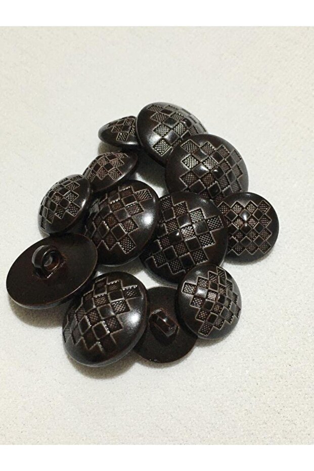 Blazer Jacket Button Pyramid Pattern Set Brown Color - 5