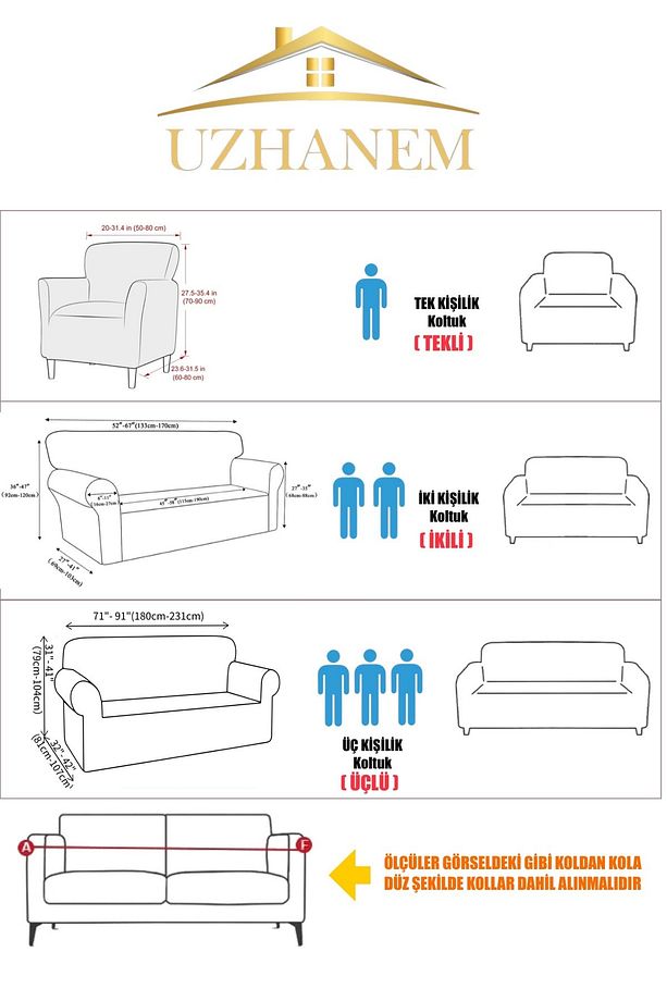 Koltuk Örtüsü Kadife Koltuk Kılıfı Takımı 3.3.1.1 Sofa Cover - 6