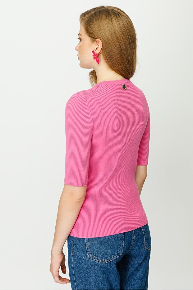 Triko Bluz Fuşya - 4