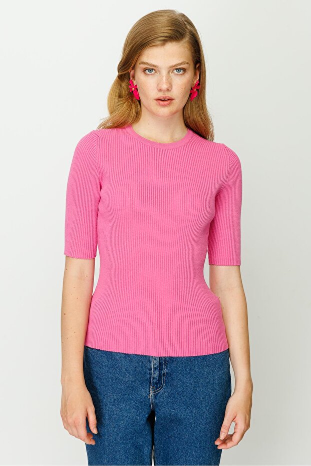 Triko Bluz Fuşya - 3