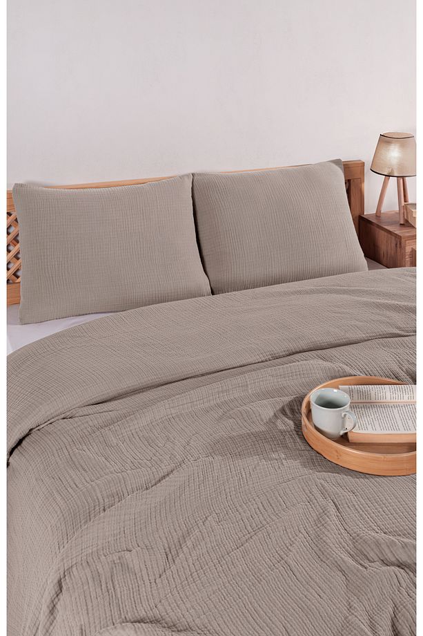 Müslin Tek Kişilik Yatak Örtüsü Seti 180 X 230 Cm, 2 Parça, Yazlık Yastık Kılıfı Ve Pike Takımı - 4