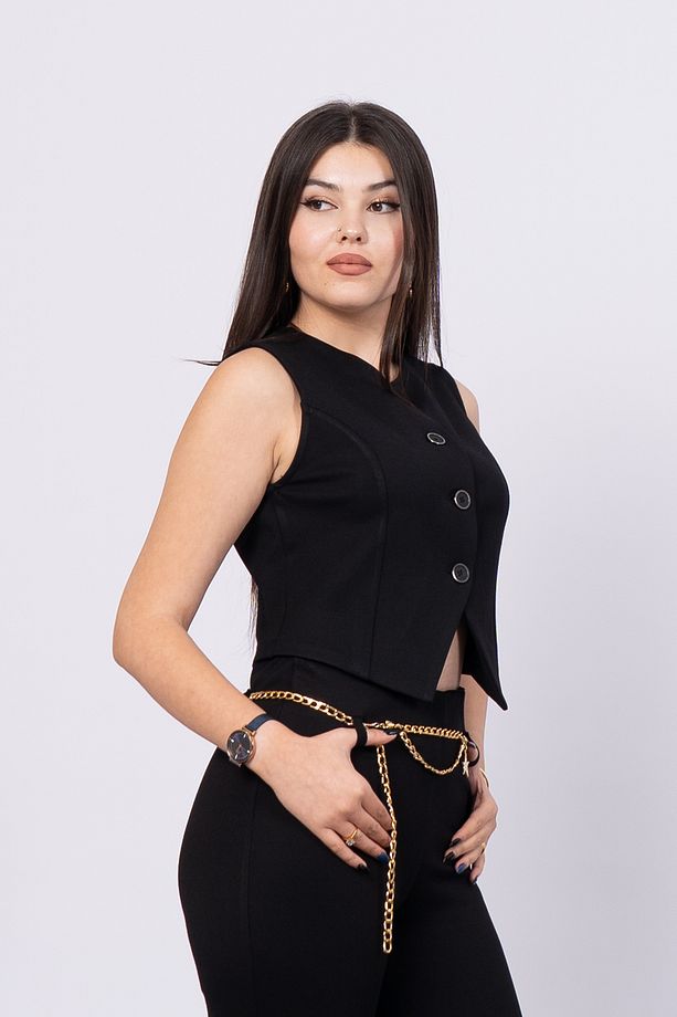 Etek Ucu Üçgen Çelik Örme Yelek 9120 - 1